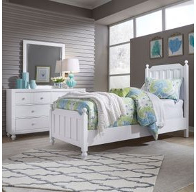 Cottage View White 6 Drawer Dresser with Mirror