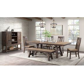 Transitions Driftwood and Sable 96" Extendable Rectangular Dining Table