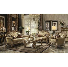 Vendome Bone Living Room Set with Nailhead Trim