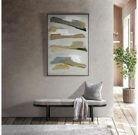 Evelyn Sparrow Gray Leather Upholstered 70" Accent Bench