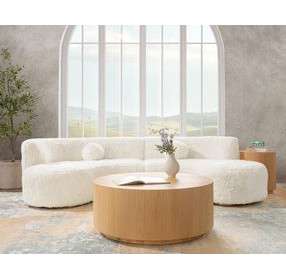 Octavia Vanilla 2 Piece Modular Sectional with Pillows