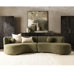 Octavia Seaweed Green 2 Piece Modular Sectional with Pillows