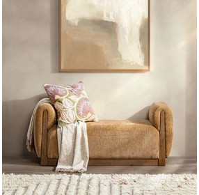 Soraya Spiced Amber Upholstered 61" Accent Bench