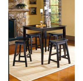 Saddleback Black 24" Counter Height Stool Set of 2