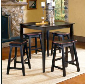 Saddleback Black 24" Counter Height Stool Set of 2