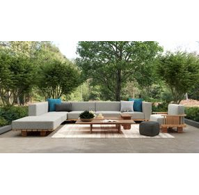 Hudson Gray 6 Piece Outdoor Modular Sectional with Ottoman