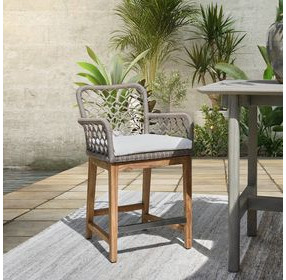 Paulo Gray Upholstered Outdoor Counter Height Stool
