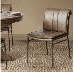 Mayer Adobe Tan Leather Upholstered Dining Chair Set of 2