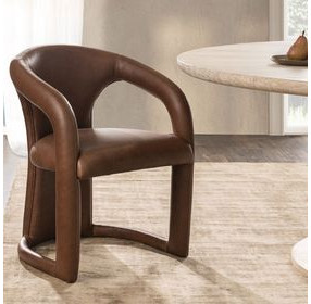 Archie Bison Brown Leather Upholstered Dining Chair