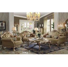 Dresden Gold 85" Sofa with Nailhead Trim
