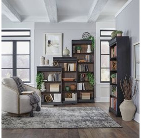 Meritage Aged Charcoal and Caramel 60" Bookcase