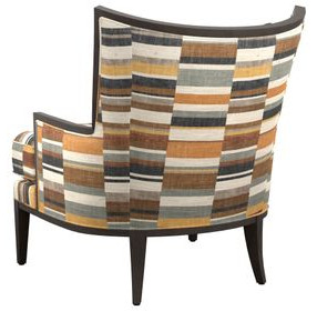 Featured Gray and White Upholstered Atwood Accent Chair with Pillow by Barclay Butera