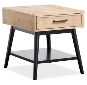 Craftsman Ridge Driftwood and Black Rectangular End Table