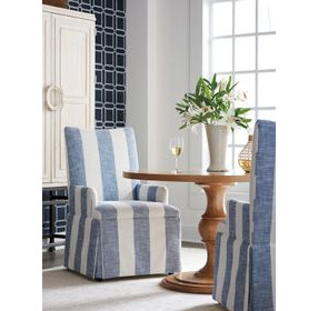 Mackenzie Blue and Gray Upholstered Arm Chair