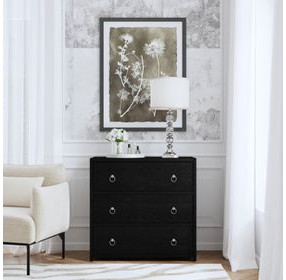 Lark Black 34" Rectangular 3 Drawer Dresser