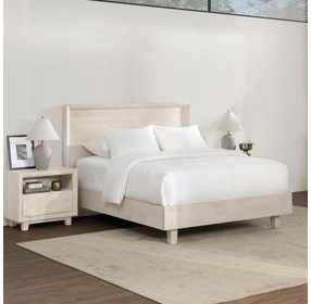 Reece Seashell White King Panel Bed