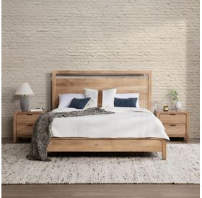Laguna Natural Maple King Panel Bed