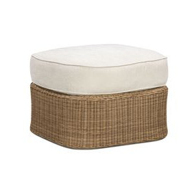 Axel Cream Performance Fabric Upholstered Outdoor Square Ottoman