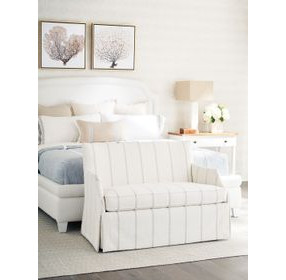Agate White Upholstered 51" Settee
