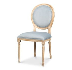 Hugo Light Blue Upholstered Side Chair Set of 2