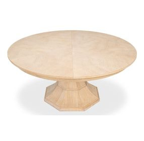 Giselle Jupe Bleached Oak 71" Extendable Round Dining Table