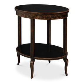 Golden Rim Ebony Round Side Table