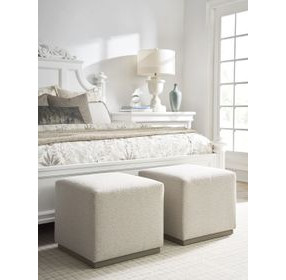 Colby Taupe Upholstered Ottoman