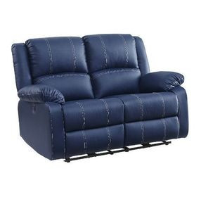 Zuriel Blue 60" Power Reclining Loveseat with USB Charging