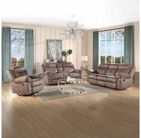 Zubaida Chocolate 87" Glider Reclining Sofa with Console and USB Charging