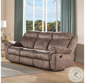 Zubaida Two Tone Chocolate Velvet 78" Reclining Loveseat and Console with USB Charging