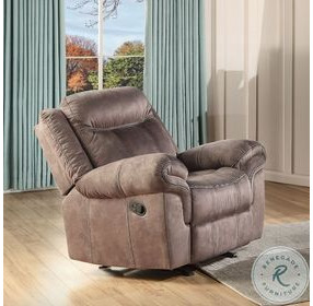 Zubaida Two Tone Chocolate Velvet Glider Recliner