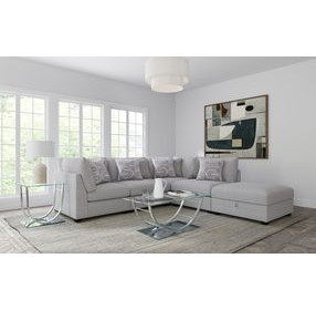 Cambria Gray 5 Piece Modular Sectional with Storage Ottoman