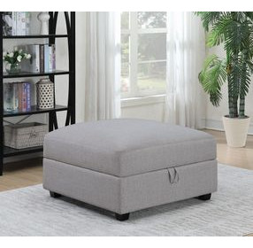 Cambria Gray Storage Ottoman