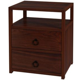Lark Medium Brown 21" 2 Drawer Nightstand with Shelf