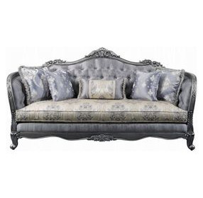 Ariadne Platinum Living Room Set with Pillows