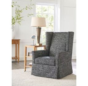 El Moro Black Upholstered Moro Swivel Chair
