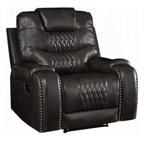 Braylon Magnetite Recliner with Nailhead Trim