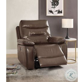 Aashi Brown Leather Power Recliner
