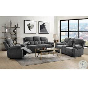 Kalen Gray Chenille Reclining Living Room Set