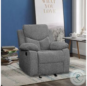 Kalen Gray Chenille Glider Recliner