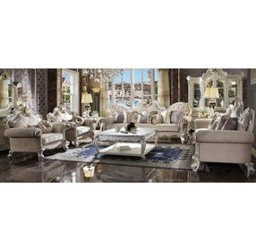 Picardy Beige 110" Oversized Sofa with Nailhead Trim