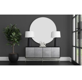 Lumina Ebony Mango and Silver Cast Aluminum 4 Door Server