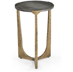 Amara Antique Brass and Nickel Round Accent Table