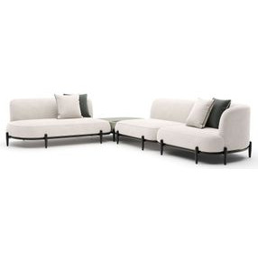 Madera Oatmeal 4 Piece Modular Corner L Sectional with Pillows