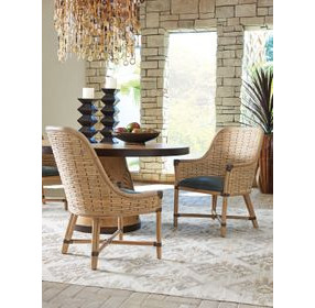 Los Altos Keeling Blue Leather Upholstered Arm Chair