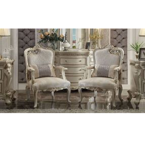 Picardy Cream Upholstered Accent Chair with Pillow