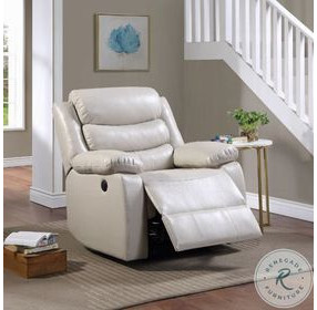Eilbra Beige Synthetic Leather Power Recliner