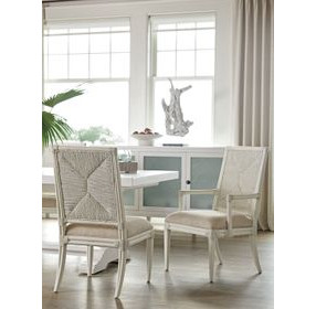 Ocean Breeze Regatta Blue and White Upholstered Arm Chair