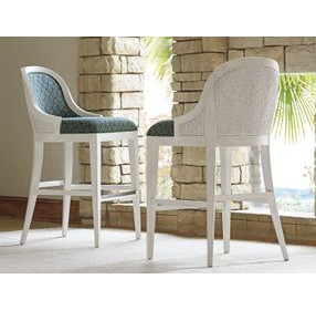 Ocean Breeze Lantana Blue Upholstered Bar Stool