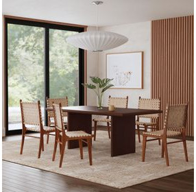 Halmstad Brown 74" Rectangular Panel Dining Table